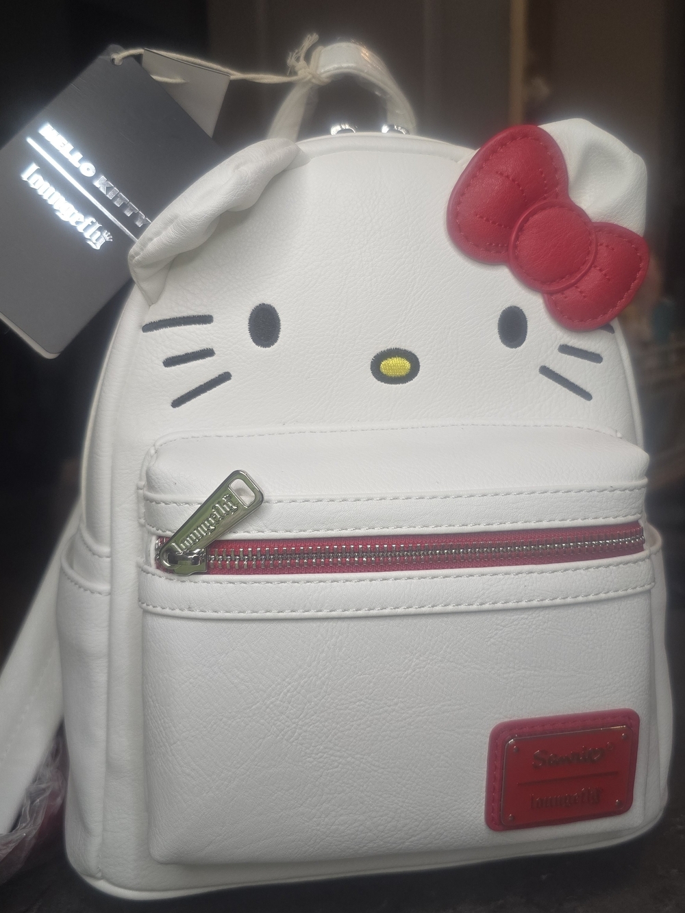 Loungefly Hello Kitty White Mini Backpack with Red Bow